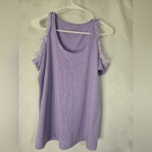 Lavender Lace Trim Women's Top